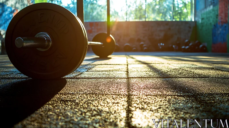 Gym Barbell in Sunlight