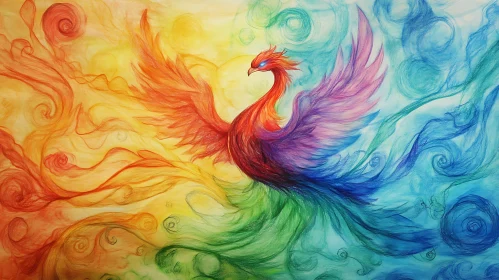 Colorful Phoenix Illustration