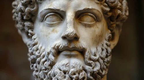 Ancient Man Marble Sculpture Portrait