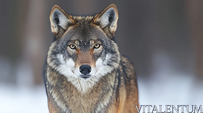 AI ART Close-up of a Wild Wolf