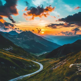 Scenic Mountain View at Dusk