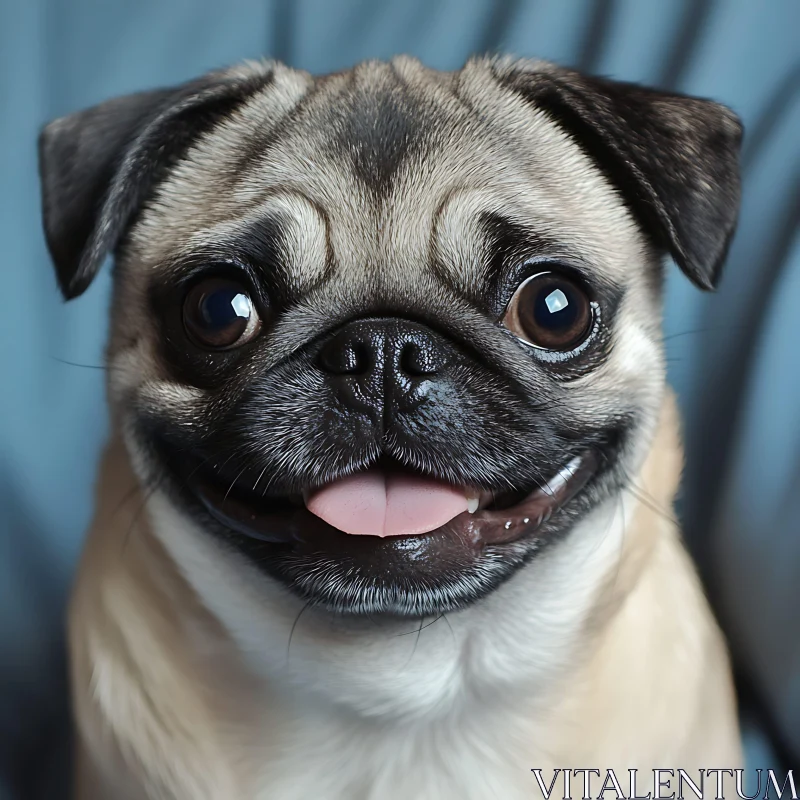 Cute Pug Portrait AI Image