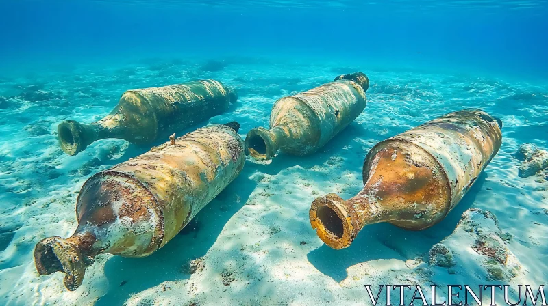 Underwater Bottles AI Image