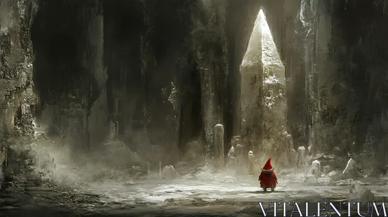 Red Hat in the Crystal Cave AI Image