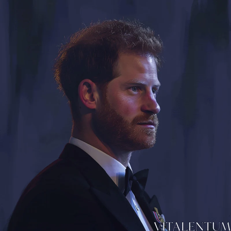 Prince Harry Distinguished Portrait AI Image