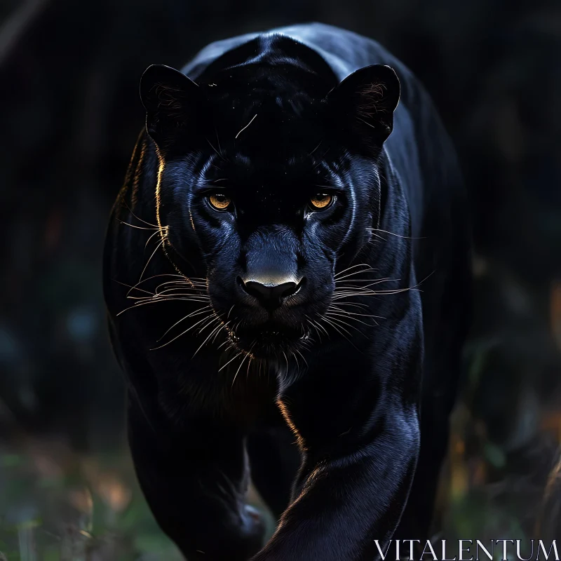 Panther in Shadows - Wildlife Image AI Image