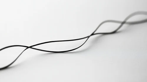 Abstract Black Line Curve on White