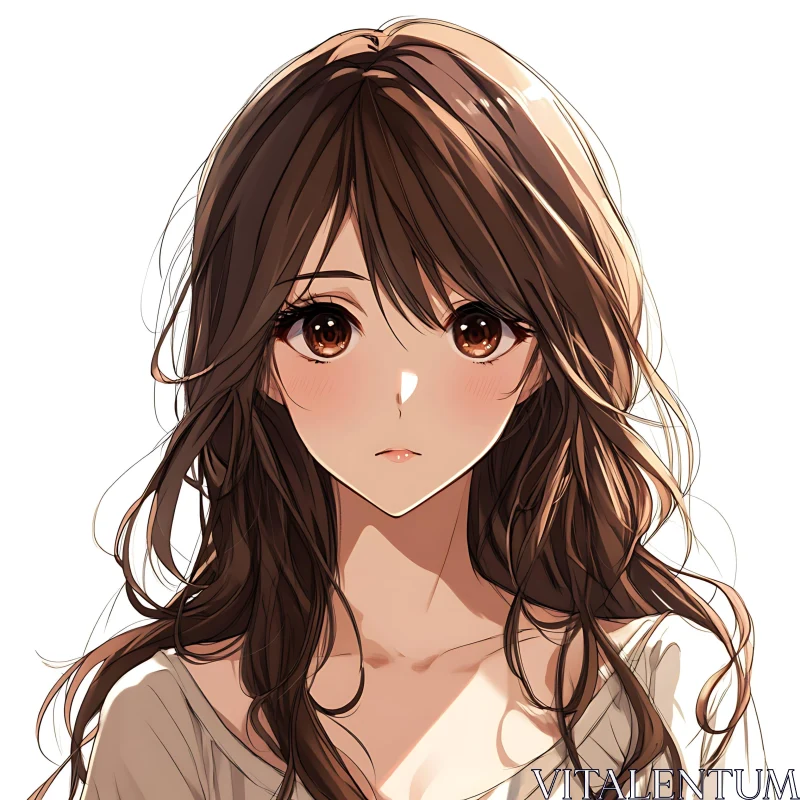 AI ART Anime Girl Portrait with Expressive Eyes