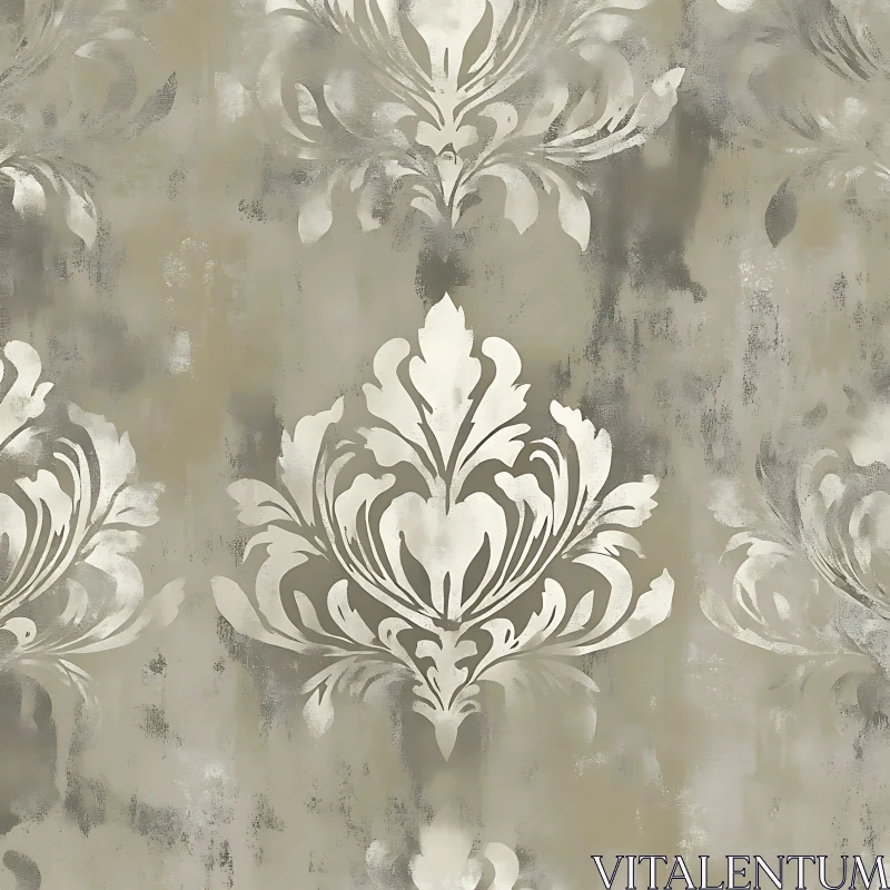 Vintage-Inspired Floral Damask Design AI Image