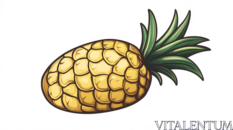 Stylized Pineapple Art AI Image