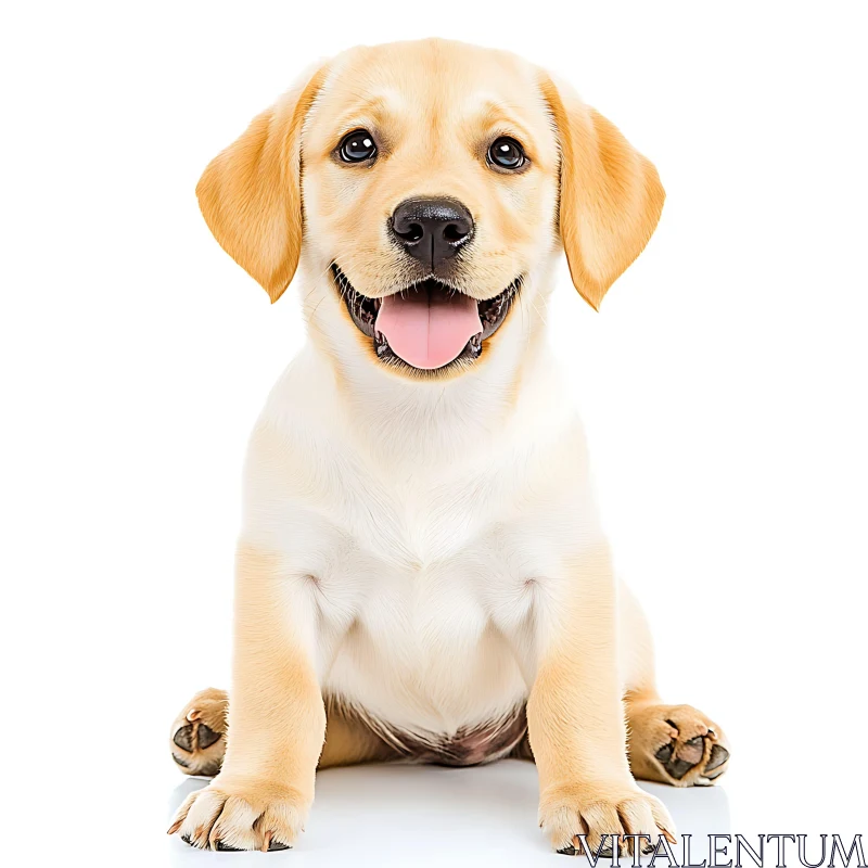 Cute Labrador Puppy Portrait AI Image