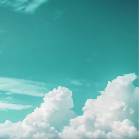 Serene Turquoise Sky and Clouds