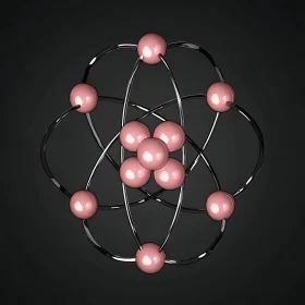 Atomic Structure 3D Illustration