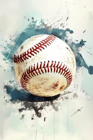 Artistic Baseball Illustration with Abstract Elements  AI Generated Image