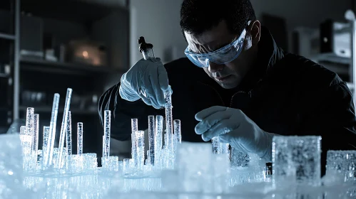 Scientist Conducting Experiment in Laboratory