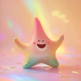 Sparkling Pastel Starfish with Bright Smile