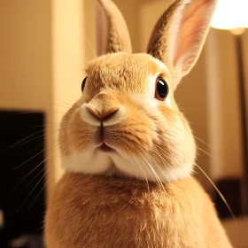 Close-up of a Cute Brown Bunny