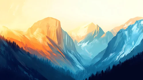 Painted Mountain Landscape