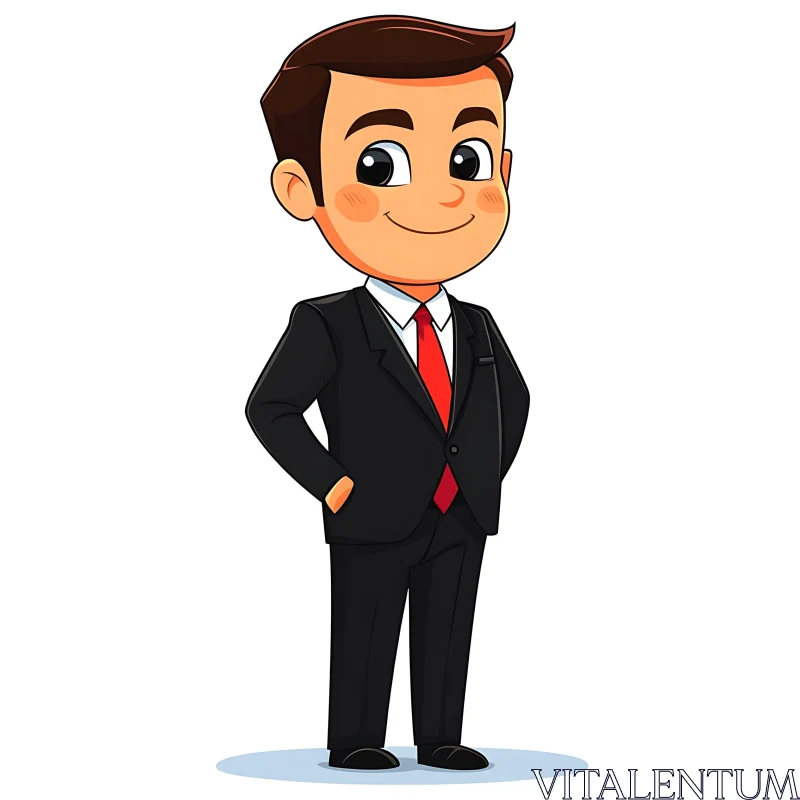 AI ART Animated Character: Man in Formal Attire