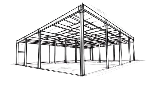 Structural Design Sketch in Architecture