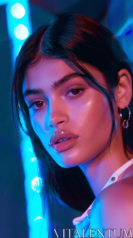 AI ART Kylie Jenner Glowing in Neon Light