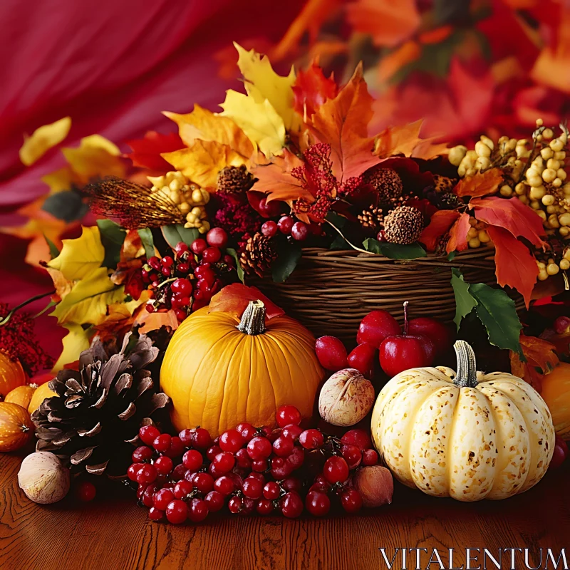 Pumpkins and Autumnal Bounty AI Image