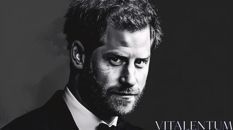 Prince Harry Intense Expression Portrait AI Image