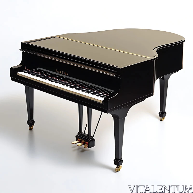 AI ART Sophisticated Grand Piano in Black