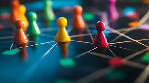 Colorful Game Pieces Strategy Board