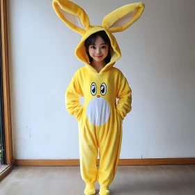 Girl in Yellow Rabbit Costume