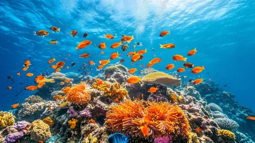 Underwater Scene: Fish and Coral Reef