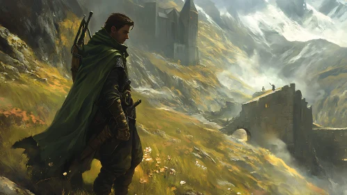 Lone Warrior and Ancient Castle