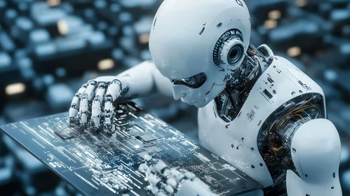 Cyborg Analyzing Motherboard