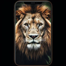 Majestic Lion Face Close-Up