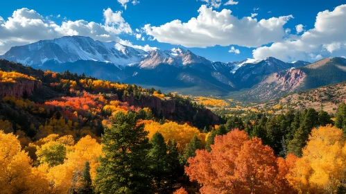 Scenic Autumn Mountain Range Landscape