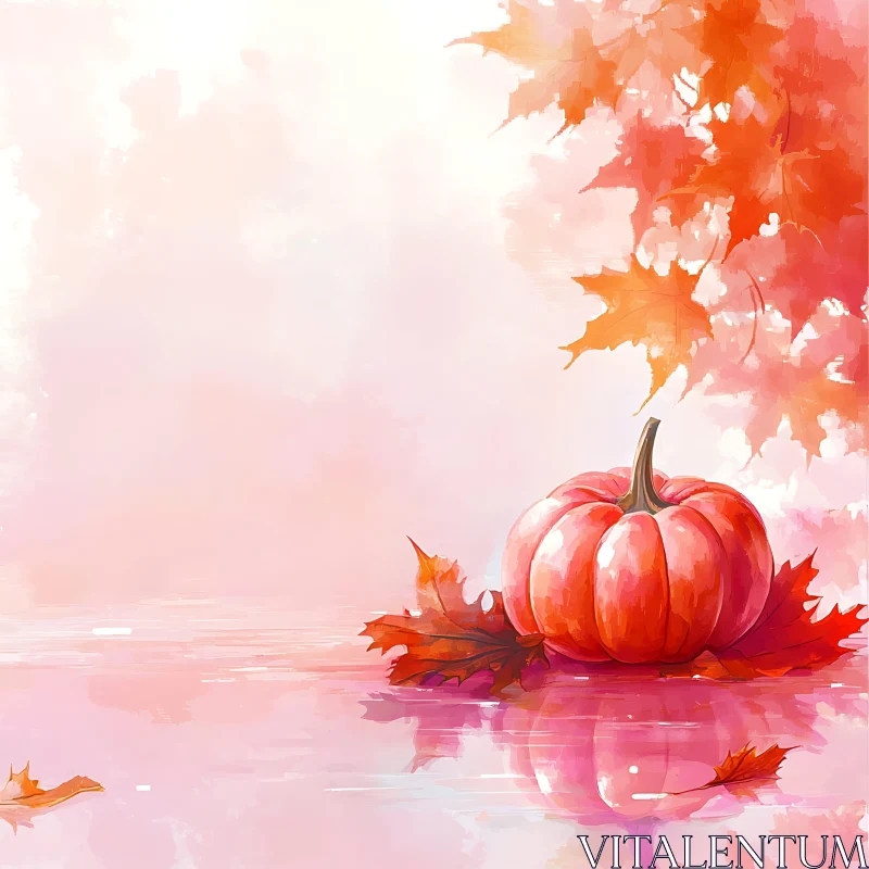 Elegant Fall Pumpkin with Warm Tones AI Image