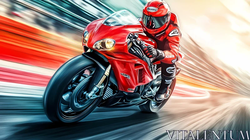 AI ART Intense Motorcycle Racing on Track