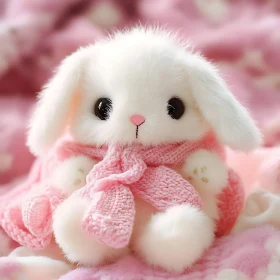 Fluffy White Rabbit Plush Toy