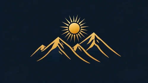 Mountain Peaks and Sun Art
