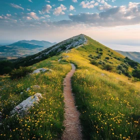 Scenic Mountain Trail in Bloom