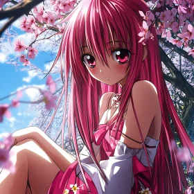 Cherry Blossom Spring Anime Art