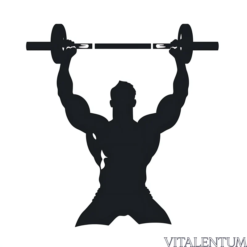 Weightlifter Silhouette Exercise Strength Training AI Image