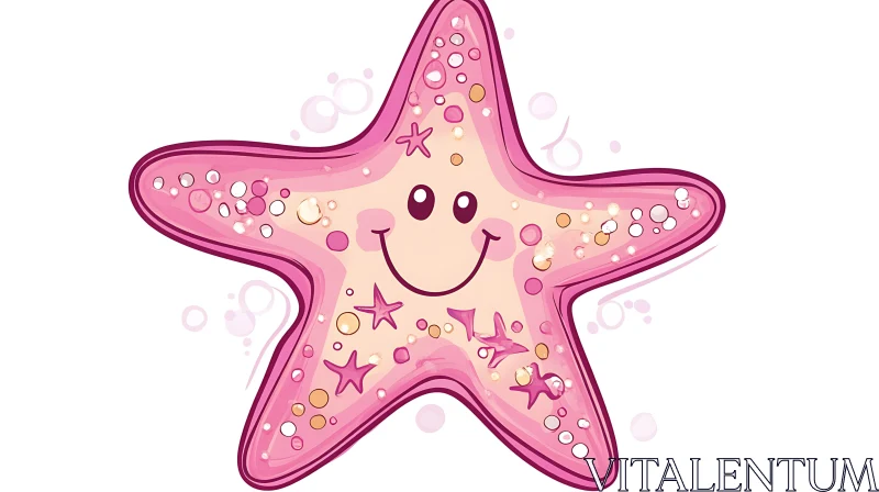 Playful Starfish Character Design AI Image