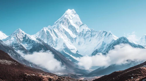 Majestic Mountain Range with Cloud Inversion