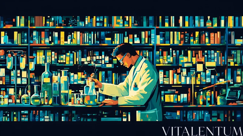 Scientist Conducting Research in Laboratory AI Image
