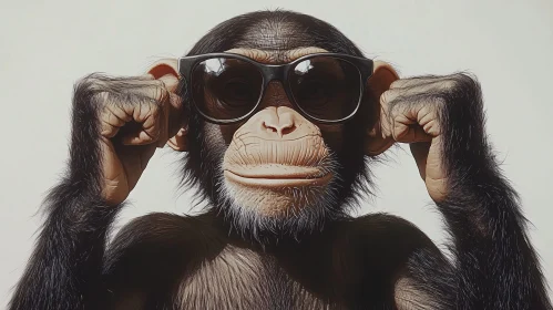 Chimpanzee with Sunglasses