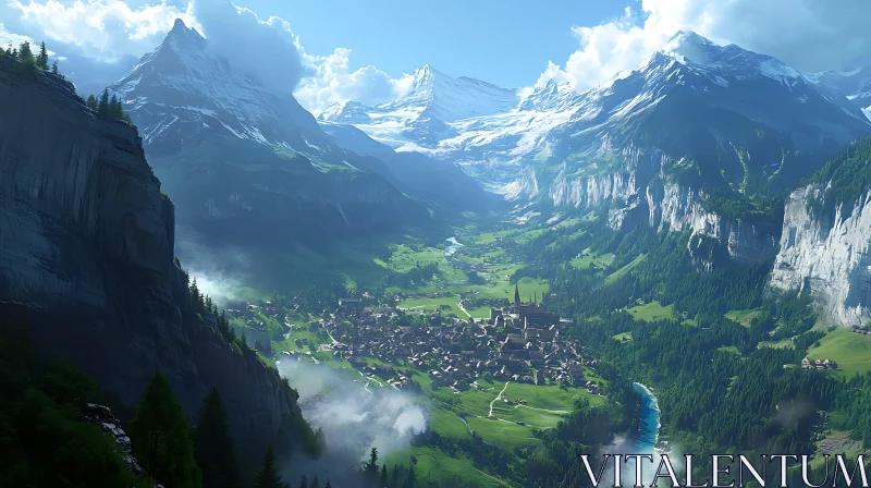 Alpine Valley Vista AI Image