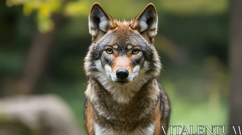 Wolf's Stare: A Wildlife Portrait AI Image