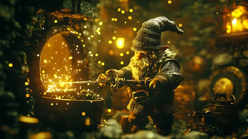 Dwarven Smith Forging Sword