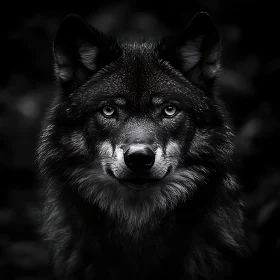 Wolf in Shadows: A Monochrome Study